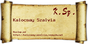 Kalocsay Szalvia névjegykártya